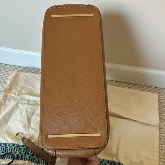 Tory Burch Tigers Eye Brown Saffiano Leather Robinson Mini Double-Zip Tote - Picture 12 of 17